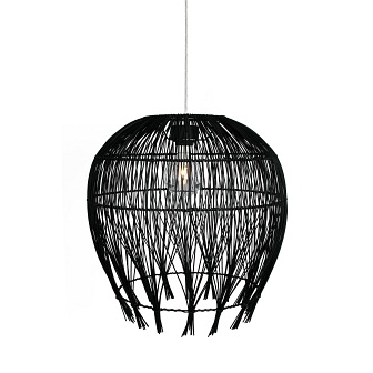 Rattanowa lampa wisząca Montego czarna 50cm